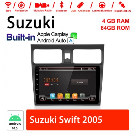 10 Zoll Android 10.0 Autoradio / Multimedia 4GB RAM 64GB ROM Für Suzuki Swift 2005 Mit DSP Built-in Carplay Android Auto