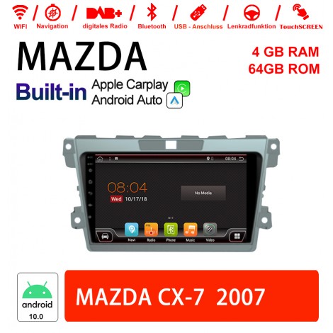 9 Zoll Android 10.0 Autoradio / Multimedia 4GB RAM 64GB ROM Für MAZDA CX-7 2007 Built-in Carplay