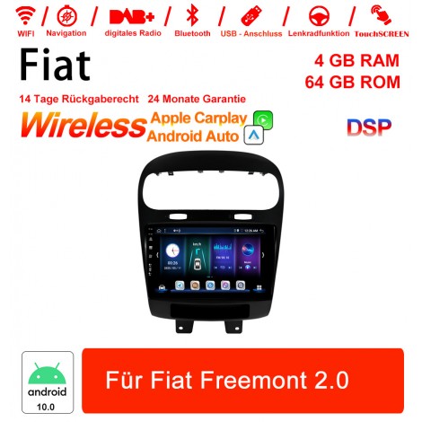 9 Zoll Android 12.0 Autoradio / Multimedia 4GB RAM 64GB ROM Für Fiat Freemont 2.0 Built-in carplay/android auto