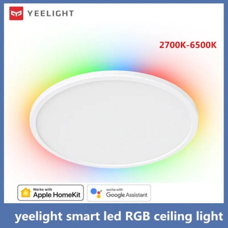 YEELIGHT Smart LED RGB Decken Leuchte Ultra Dünne 220V 24W Dimmbare 2700k-6500k Sprach Steuerung Arbeiten mit App Homekit Mihome