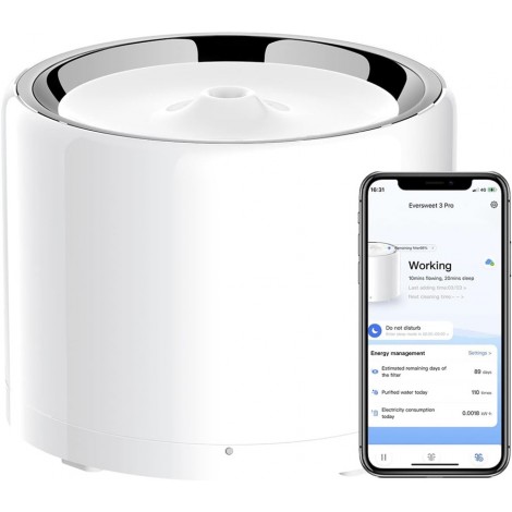 PETKIT Drahtlose Wasserpumpe Automatische intelligenter Trinkbrunnen für Katze und Hund, Auskleidung aus rostfreiem Stahl