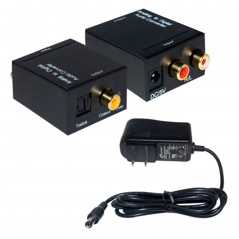 Analog L / R zu Digital SPDIF Koaxial Koax RCA & Optischer Toslink Audio Konverter