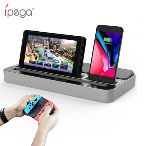 ipega PG-9119 Ladestation für Nintendo Switch Mehrzweck-Ladebuchse mit Audio-Lautsprecherfunktion