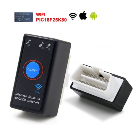 ELM327 V1.5 mit PIC18F25K80 Chip MINI ELM327 Bluetooth 4.0 / Wifi OBD2-Scanner-Codeleser für Android / IOS 12V Car Auto-Diagnosetool