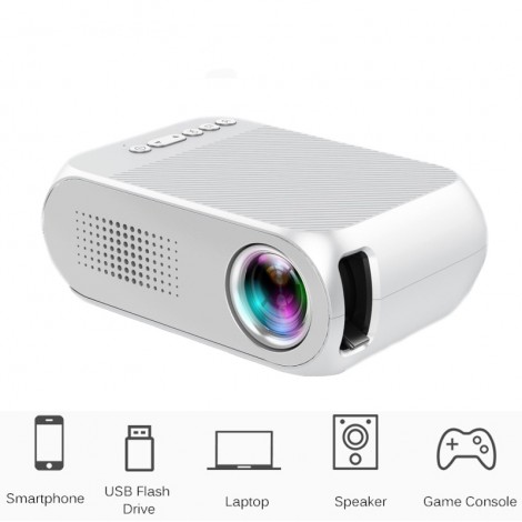 YG320 Mini-LED-Projektor 600 Lumen 320 x 240 Pixel HDMI USB Audio Home Media Player Beamer