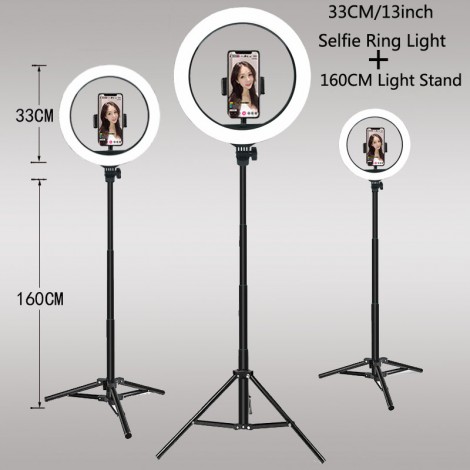 Video-Leuchten Dimmbares Licht Selfie LED-Ringlicht USB-Ringlampe mit Stativ-Stativ Lichtrand für TikTok Youtube