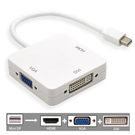 3 in 1 Mini DP displayport auf HDMI/DVI/VGA Display Port Kabel Adapter
