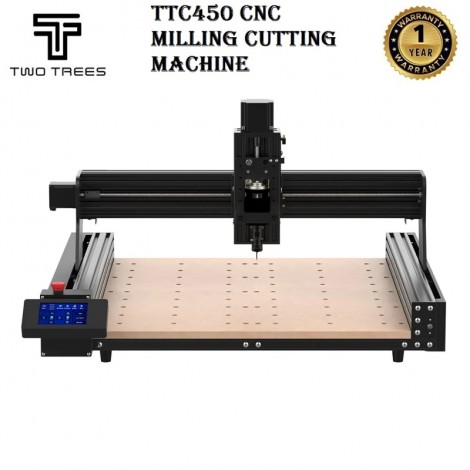 TwoTrees TTC 450 CNC Fräsmaschine CNC Holzfräser 3-Achsen-Metallfräsmaschine, Graviermaschine zum Gravieren von Holz, Acryl, MDF, PCB-Kunststoffen