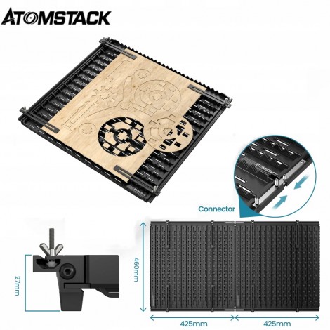 ATOMSTACK F3 Matrix Arbeitstisch Laser Honeycomb Wabentisch mit Klemme für Lasergravierer Graviermaschine CO2-Gravierer