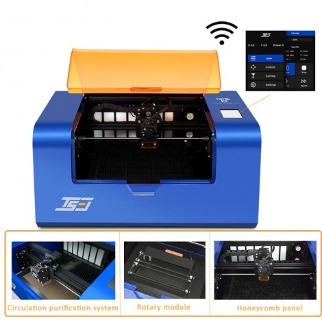 Twotrees TS3 80w laser gravur maschine mit rauch internem zirkulation reinigungs system wifi app offline control