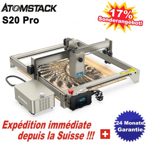 ATOMSTACK S20 Pro 130W Laser Gravur Schneiden Maschine 400x400mm Gravur Bereich Fest-fokus Ultra-dünne Laser Air Assist