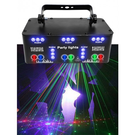 21 Loch RGB Party DJ Disco Strahl Muster Bühne Laser Licht Projektor RGB UV LED Strobe Sound Party Urlaub hochzeit Lampe