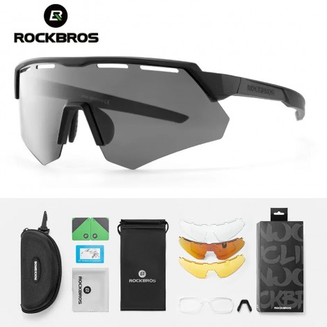 ROCKBROS Fahrrad Brille Polarisierte Männer Frauen Fahrrad Gläser 4 Objektiv MTB Road Radfahren Brillen Gläser Mit Myopie Rahmen Sonnenbrille