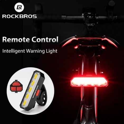 ROCKBROS Fahrrad Drahtlose Fernbedienung Schwanz Licht USB Ladung Wasserdichte Bike Sattelstütze Hinten Lampe Blinker Fahrrad Lichter
