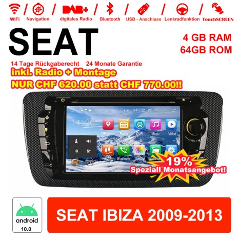 NEU 7'' Android 10.0 4GB+64GB 1024*600 HD Capacitive Touch Screen Autradio Für Seat IBIZA