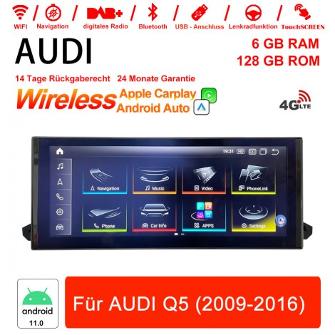 Qualcomm Snapdragon 685 8 Core Android 13.0 4G Autoradio / Multimedia 8GB RAM 128GB ROM Für AUDI Q5 2009-2016 Built-in CarPlay / Android Auto