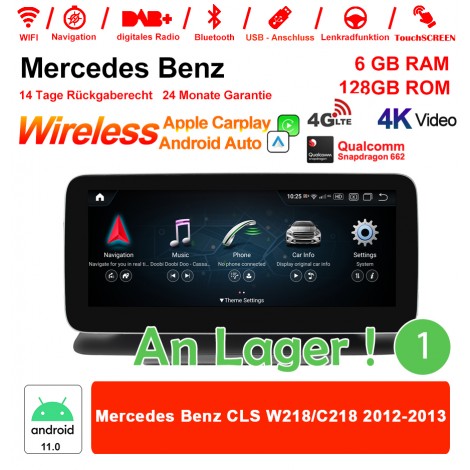 Qualcomm Snapdragon 665 8 Core Android 12.0 4G LTE Autoradio / Multimedia 6GB RAM 128GB ROM Für Mercedes Benz CLS W218 / C218 2012 - 2013