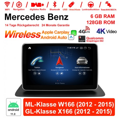 9 Zoll Qualcomm Snapdragon 685 8 Core Android 13.0 4G LTE Autoradio / Multimedia 8GB RAM 128GB ROM Für Benz ML-Klasse W166 GL-Klasse X166 Mit WiFi NAVI