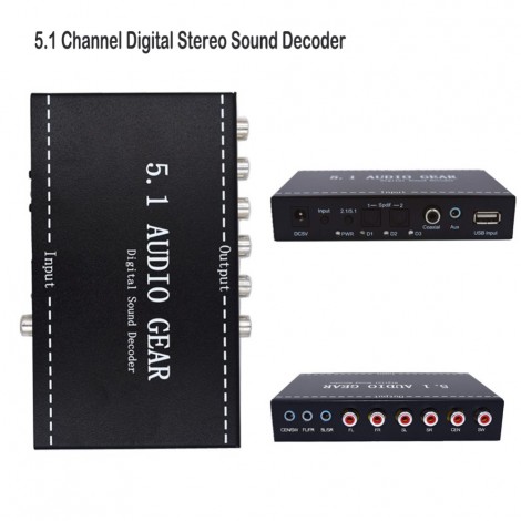 5.1 Audio Gear Sound Decoder Digital Audio Converter Gear Surround Sound Rush Decoder For DVD Playe