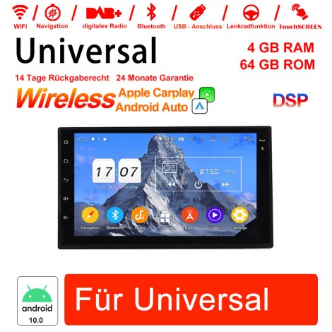 7 Zoll Android 12.0 Autoradio / Multimedia 4GB RAM 64GB ROM für Universal GPS Navigation Stereo Radio Built-in Carplay / Android Auto