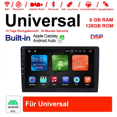 10.1 Zoll Android 10.0 Autoadio / Multimedia 6GB RAM 128GB ROM für Universal Bluetooth 5.1 Built-in Carplay / Android Auto