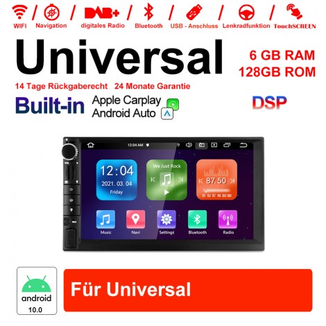 10.1 Zoll Android 10.0 Autoadio / Multimedia 6GB RAM 128GB ROM für Universal Bluetooth 5.1 Built-in Carplay / Android Auto