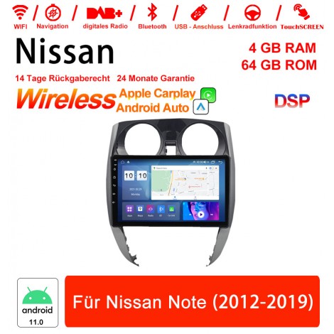 9 Zoll Android 11.0 Autoradio / Multimedia 4GB RAM 64GB ROM Für Nissan Note 2012-2019