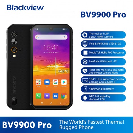 Blackview BV9900 Pro Wärmebildkamera Mobiltelefon Helio P90 Octa Core 8 GB + 128 GB IP68 Robustes Smartphone 48MP Quad Rückfahr kamera