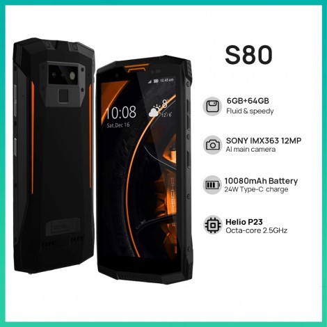 DOOGEE S80 5.99 Zoll Dual SIM IP68/IP69K Smartphone 6G RAM 64G ROM Walkie talkie