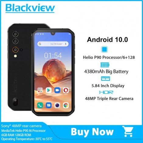 Blackview BV9900E Helio P90 5,84 Zoll Dual-SIM-Smartphone IP68 / IP69K 6G RAM 128G ROM