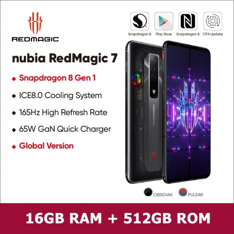 Nubia RedMagic 7 6.8'' Android 12 Qualcomm Snapdragon 8Gen1 5G 16GB RAM 512GB ROM Smartphone 4500 mAh Akku