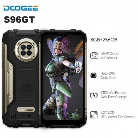 DOOGEE S96 GT 6.2'' Android 12 Helio G95 8GB RAM 256GB ROM Robustes Telefon