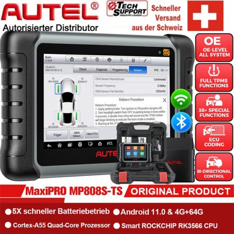 Autel MaxiPRO MP808TS/MP808S-TS Vollständige TPMS/RKDS Bluetooth OBD2 Alle Systems und 30 Sonderfunktionen KFZ Diagnosegerät
