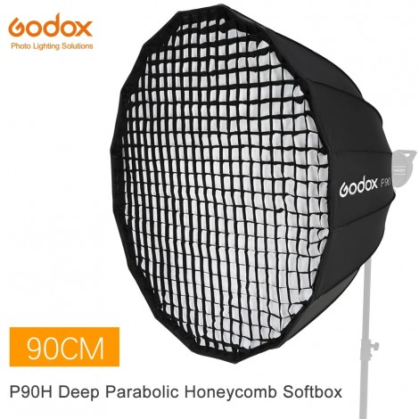 Godox Tragbare P90H 90CM Tiefe Parabolischen Honeycomb Grid Softbox Bowens Berg Studio Flash Reflektor Foto Studio Softbox