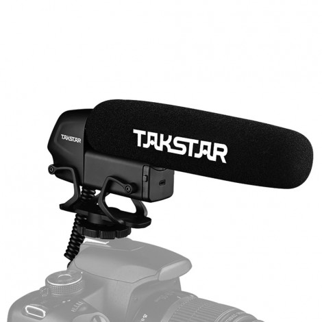 TAKSTAR SGC 600 Kondensator Interviewmikrofon vor der Kamera