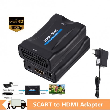 1080P SCART Zu HDMI Video Audio Konverter Adapter für TV DVD