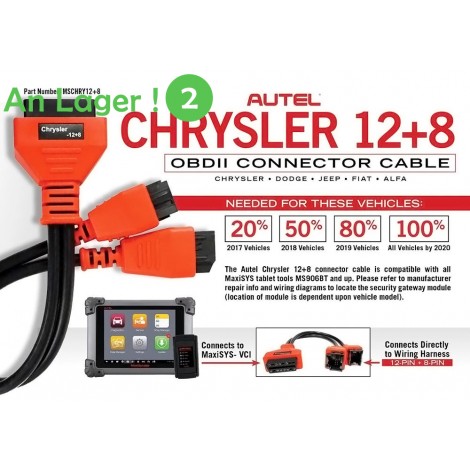 Für Chrysler Programmierkabel 12+8 Adapter für Autel Maxisys 906 908 PRO ELITE
