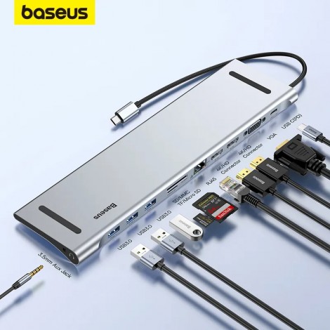 Baseus USB Typ C HUB zu 3.0 USB HDMI-kompatibel RJ45 USB HUB für MacBook Pro USB Splitter Multi 11 Ports Typ C HUB USB-C HUB