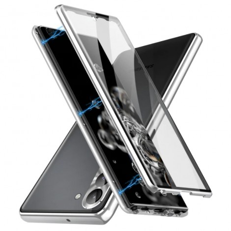 HD Full Cover magnetische Metall gehärtetes Glas Handyhülle Für Samsung Galaxy S23 5G