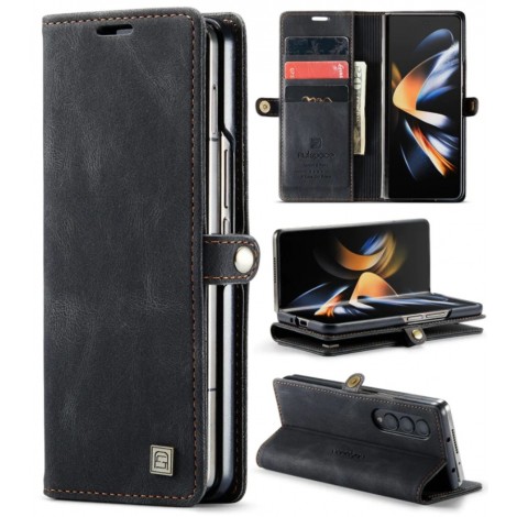 AutSpace A01 Retro Hautgefühl Crazy Horse RFID Leder Handyhülle Für Samsung Galaxy Z Fold4