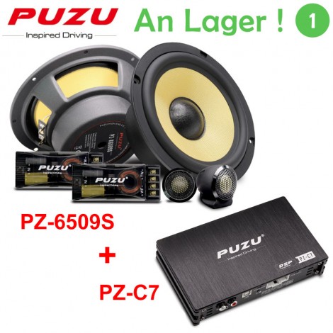 PUZU PZ-6509S Automobil Audio Passiv 2 Teiler Paket Lautsprechers system Mid Woofer High Pitch Teiler + Puzu PZ-C7 Auto DSP Amp