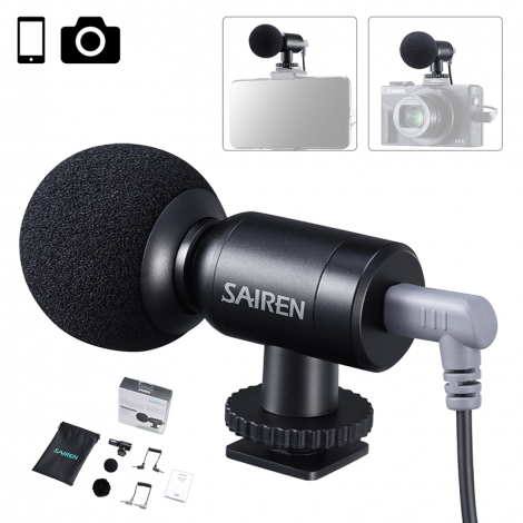 Sairen Nano Mic Tragbare Mini Rekord TRS TTRS Mikrofon für Gopro 8 7 6 5 Sony A6400 A6300 SLR Kamera smartphone Vlog Mic