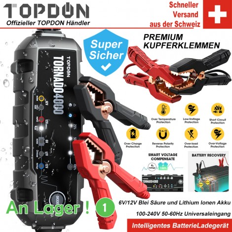 Topdon T4000 Automatische Batterieladegerät 6V 12V Auto Batterie Ladegerät Motorrad Batterie Ladegeräte für 20Ah -150Ah Batterie