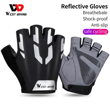 WEST BIKING Anti Slip Gel Pad Fahrrad Handschuhe Gel Pad Kurze Half Finger Radfahren Handschuhe Atmungsaktive Outdoor-Sport
