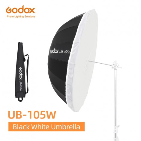 Godox UB-105W 41in 105cm Parabolischen Schwarz Weiß Reflektierende Regenschirm Studio Licht Regenschirm mit Schwarz Silber Diffusor Abdeckung Tuch