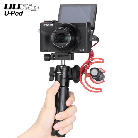 UURig U-Pod Tragbarer Vlog-Ständer Tischhalter Haltegriff Stativ für spiegellose Sony / Canon-Kamera mit kaltem Schuh für Mikrofon