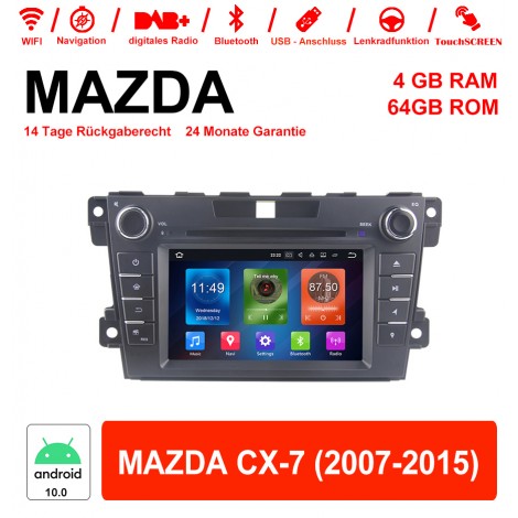 7 Zoll Android 10.0 Autoradio / Multimedia 4GB RAM 64GB ROM Für MAZDA CX-7 2007-2015 Mit WiFi NAVI Bluetooth USB