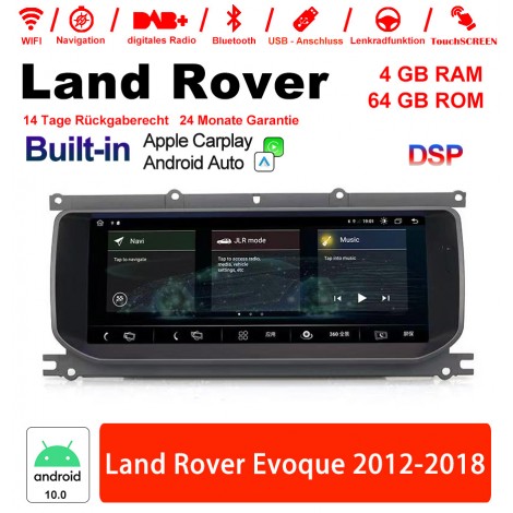 10.25 Zoll Android 10.0 Autoradio / Multimedia 4GB RAM 64GB ROM Für Land Rover Evoque 2012-2018 Built-in CarPlay / Android Auto