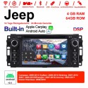 6.2 Zoll Android 10.0 Autoradio / Multimedia 4GB RAM 64GB ROM Für Jeep Wrangler Compass Caliber Sebring Journey Built-in Carplay / Android Auto