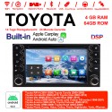 6.2 Zoll Android 10.0 Autoradio / Multimedia 4GB RAM 64GB ROM Für Toyota Corolla EX RAV4  Vios Vitz Terios  Prado Built-in Carplay / Android Auto